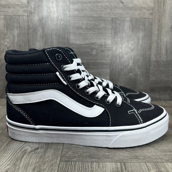 Vans Shoes - Vans Sk8-Hi Sneakers Womens 8 Black White Canvas High Top Classic NEW